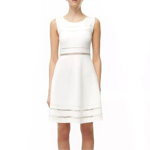 FRENCH CONNECTION WHITE FIT & FLARE MINI DRESS